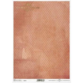 Rizspapír A4 - Háttér minta - narancsvörös geometrikus 
