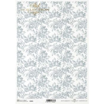 Rizspapír A4 - Virágos háttér - zöldes