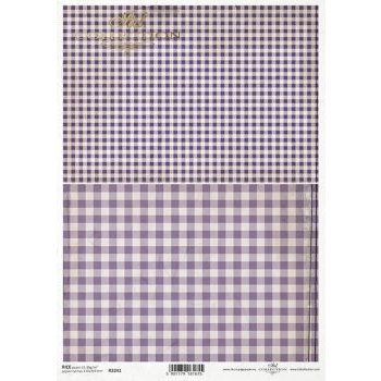 Rizspapír A4 - Levendula kockás