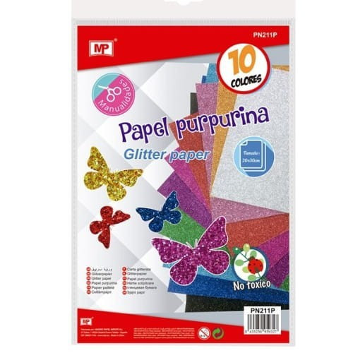 Glitterpapír csomag - 10db