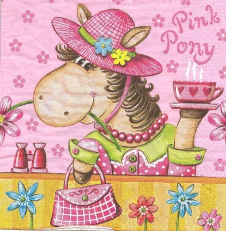 Dekorszalvéta - Pink Pony