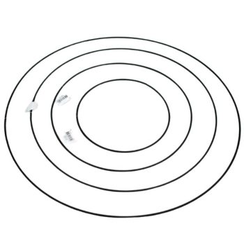 Fém karika - fekete 20cm