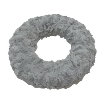 Szőrmés adventi  koszorú - szürke - 20cm