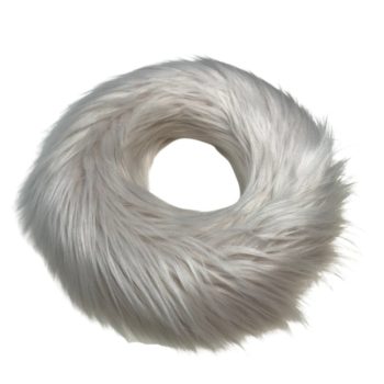 Hosszú szőrmés koszorú - rózsaszín - 20cm