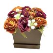 Selyemvirág box - Rozsda színű virágokkal