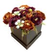 Selyemvirág box - Rozsda színű virágokkal
